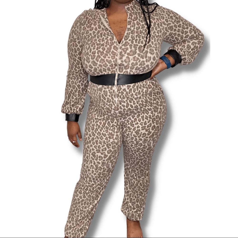 Soft Leopard Print Jumpsuit
